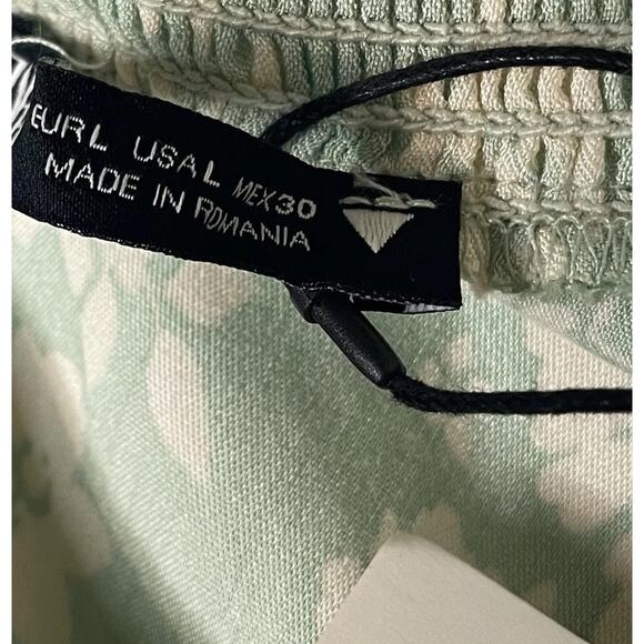 NWT ZARA Mint Floral Slip Dress L Feminine Cottagecore Coquette 100% Viscose - Picture 5 of 7